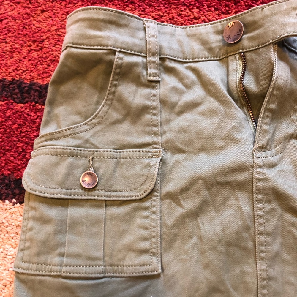 Army green Pencil Skirt